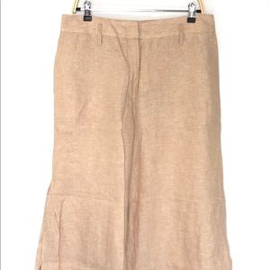 Elevenses Anthropologie Linen Wide Leg Flood Pants